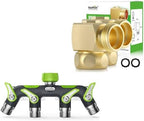 RAINPOINT 4 Way Hose Splitter with 2 Pack 3/4" GHT 90 Degree Hose Elbow by RainPoint