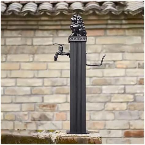 Floor Mounted Faucet Outdoor Water Pipe Vertical Fountain Irrigation Column,304 Stainless Steel Vertical Garden Water Column, 76cm Outdoor Water Pipe with Locking All-Copper Faucet, Independ by Unknown