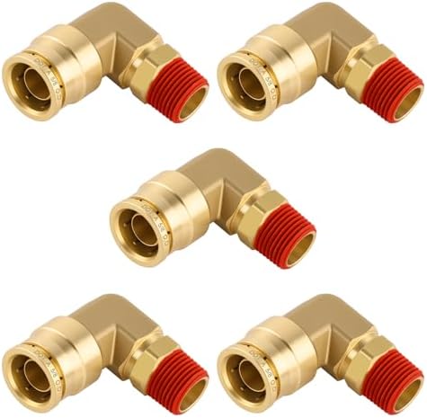 90° Swivel Male Elbow, 5/8" Tube x 3/8" NPT, DOT Approved 5PCS by BOERAY