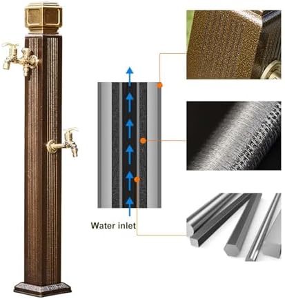 Outdoor Water Fountain Water Column with Faucet，freestanding Garden Hose Holder with Full Copper Faucet，Yard Hydrant Water Feature Fountain Water Dispenser ，for Garden Irrigation and Watering - Image 4