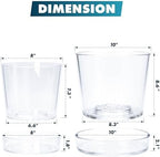Phoenix Vine 8 Inch 10 Inch Clear Acrylic Houseplants Planter Pot with Tray, Orchid Pot with Drainage Holes, Deep Saucer for Bottom Watering, Transparent Containers for Indoor Plants, Herbs, 91-B-Y - Image 3
