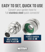 McKillans® Water Hose Quick Connect [UNIVERSAL FIT] 3 Pack - Stainless Steel Garden Hose Quick Connector - Durable Garden Hose Fittings - EASY INSTANT CONNECTION - Image 2