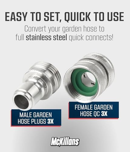 McKillans® Water Hose Quick Connect [UNIVERSAL FIT] 3 Pack - Stainless Steel Garden Hose Quick Connector - Durable Garden Hose Fittings - EASY INSTANT CONNECTION - Image 2