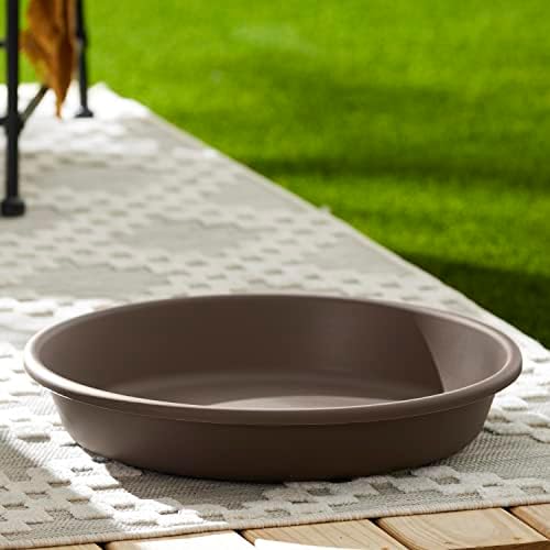 The HC Companies Plastic Plant Saucer - Flower Pot Saucers for Outdoors & Indoors - Traditional Design Plant Pot Trays for Water Drainage - Durable & Stylish Round Plant Tray (21-inch Chocolate) - Image 2