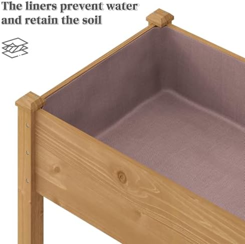 Wooden Planter Elevated Wooden Raised Garden Bed with Legs Planter Box - Image 3