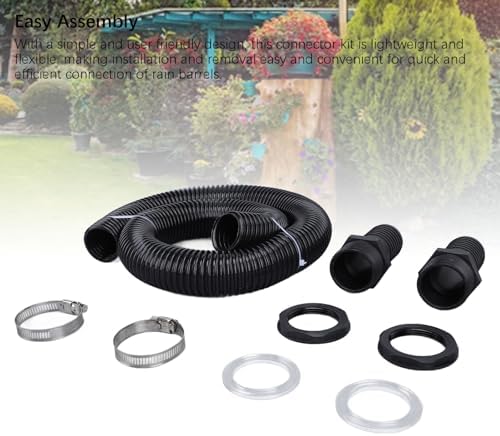 39.4 Inch Rain Barrel Diverter Kit, Plastic Hose Connector for Rainwater Collection Systems, Ideal Rain Barrel Accessory (No Hole Opener) - Image 7