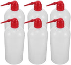 Plastic Wash Bottles 6 Pack 1000ml with Narrow Mouth by SAFIGLE