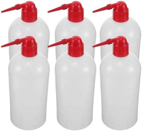 Plastic Wash Bottles 6 Pack 1000ml with Narrow Mouth by SAFIGLE