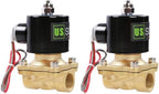 U.S. Solid 1/2" Brass Electric Solenoid Valve 24VAC VITON Seal N.C. (Air, Gas, Fuel.) (Pack of 2) by USSolid