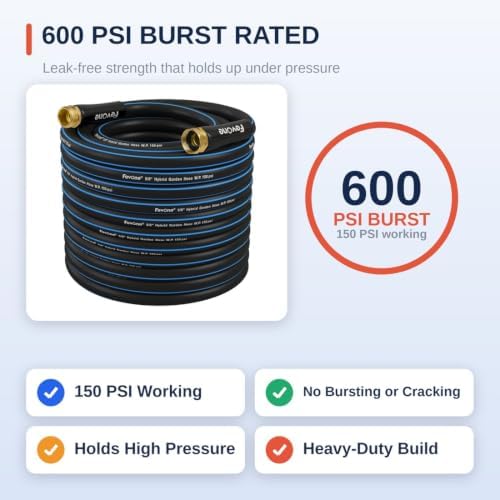 FEVONE Kink Free Garden Hose 25 ft, Heavy Duty Water Hose - Image 6