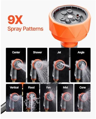 Retractable Garden Hose Reel 84ft 1/2 Inch Wall Mounted, Heavy Duty Garden Hose with 9-Pattern Nozzle, Slow Rewind System, 180° Swivel - Image 2