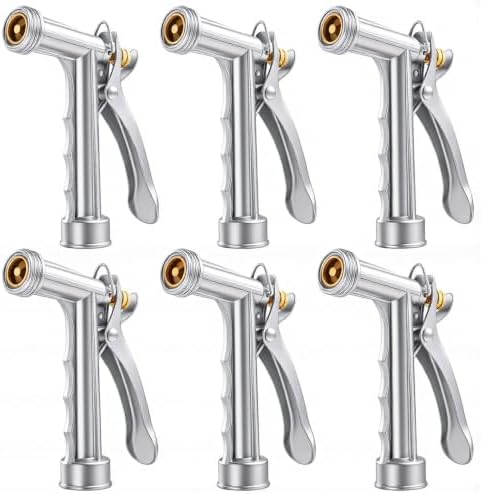 6 Pack Heavy Duty Water Hose Nozzle Bulk Zinc Metal Pistol Garden Nozzle by Ferrochef