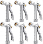 6 Pack Heavy Duty Water Hose Nozzle Bulk Zinc Metal Pistol Garden Nozzle by Ferrochef