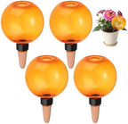 M METERXITY 4-Pack Plant Self Watering Globes, 6.9 oz Plastic Bubble Water Bulbs Top Fill for Indoor/Outdoor Plants, Self Watering Spikes Slow Release Terracotta [Orange] by MMETERXITY
