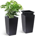 Garvee 16" Tall Planters Set of 2, Outdoor＆Indoor Planter Pots, Black by Garvee
