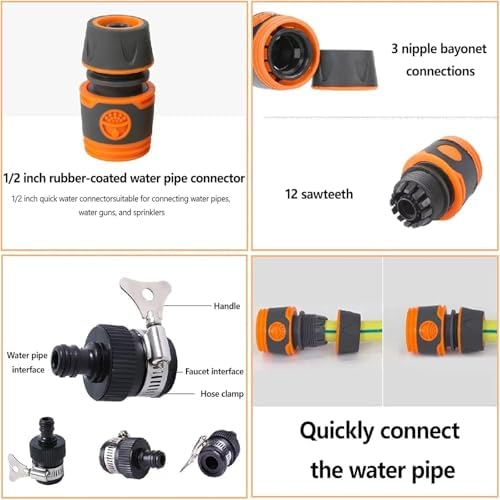 Garden Hose Nozzle Sprayer, Heavy Duty Metal Spray Nozzles with 8 Watering Patterns, Hand Sprayer Spray Nozzle for Watering Lawn Car Washing Pet Bathing Sidewalk Cleaning(C) - Image 5