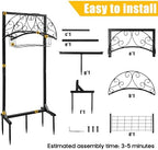 Garden Water Hose Holder - Waterhose Stand for Outside Freestanding, Heavy Duty 5-Spikes Free Standing Hose Hanger Rack Organizer with Storage Basket Holds 160ft Water Pipe for Yard Lawn - Image 3