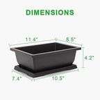 GROWNEER 11 Inch Bonsai Training Pots with Drainage Trays & Repotting Mat - Image 2