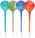 Iridescent Self Watering Globes, Glass Rainbow Plant Watering Globes, Self Watering Planter Insert, Automatic Plant Waterer Indoor (Large-4 Pcs Multi-Color) by Plankkers