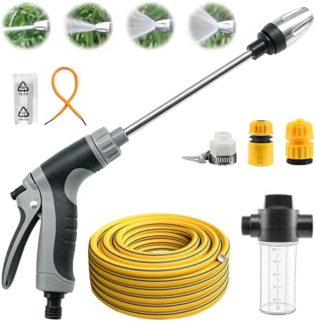 Hose Hawk Pro Pressure Washer Gun, High Pressure Hose Nozzle with 4 Spray Modes, Adjustable Handheld Pressure Washer Nozzle for 3/4" Garden Hose, Watering Sprayer for Car Yard Patio Pets Washing (C) by Unknown