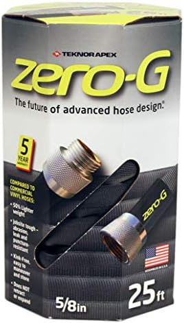 zero-G 25' Lightweight, Ultra Flexible, Durable, Kink-Free Garden Hose, 5/8-Inch by 50-Feet (5/8" x 50', 2-Pack) … by TeknorApex