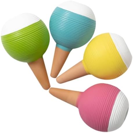 4 Pack Red Soil Watering Globes for Bonsai and Plants by BEBEMOKO