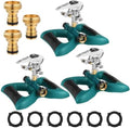Jingmore Lawn Impact Sprinkler Heavy Duty Rotating Adjustable Pulsating Water Sprinkler Head with Metal Base, Adjustable Spraying Area and Distance for Garden Lawn Yard Irrigation(Blue,3 Packs) by Jingmore