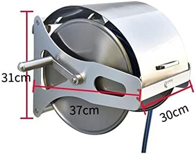 Mobile Hose Reel, Stainless Steel Garden Hose Reel Heavy Duty Hose Reel with Cover Wall/Floor Mounted Metal Water Hose Reel Retractable for Medium-Sized to Large Gardens,Rack+2mHose - Image 6