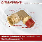 90° Swivel Male Elbow, 3/4" Tube x 1/2" NPT, DOT Approved 5PCS - Image 5