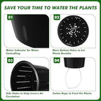 Planterhoma 6.7 Inch Self Watering Pots for Indoor Plants, 8 Packs Self Watering Planters for Orchid, Spider Plant, Devil's Ivy & African Violet, Water Indicator & Black Wick Pots, Black - Image 6