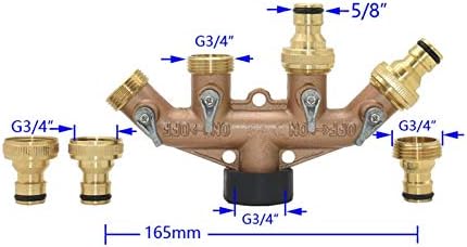 Pipe Fittings 3/4 Inch Threaded Four-Way Garden Tap Water Dispenser Manifold Irrigation Valve Quick Connector 1pcs (Color : C) - Image 3