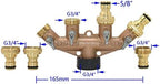 Pipe Fittings 3/4 Inch Threaded Four-Way Garden Tap Water Dispenser Water Pipe Four-Way Manifold Irrigation Valve Quick Connector 1pcs (Color : C) - Image 3