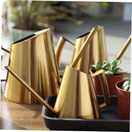 400ml Stainless Steel Watering Can for Indoor Plants, Golden - Image 5