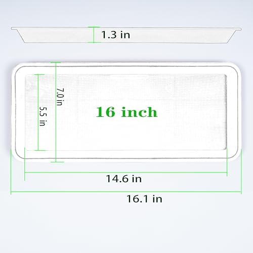 VUWEZ 4 Pack of Plastic Plant Tray Saucer Rectangular 16 inch, Plant Trays Saucers for Indoors Outdoor, Plant Water Drip Tray for Flower Pot Planter, Windowsill Plant Tray (7.0 X 16.1'', Black) - Image 2
