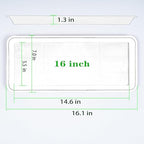 VUWEZ 4 Pack of Plastic Plant Tray Saucer Rectangular 16 inch, Plant Trays Saucers for Indoors Outdoor, Plant Water Drip Tray for Flower Pot Planter, Windowsill Plant Tray (7.0 X 16.1'', Black) - Image 2