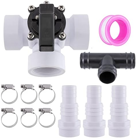 3 Way Diverter Water Valve Abplag1 1/2" Female Universal Combo Hose Adapter with Hose Clamps for Garden Pool Diverter to 1.25" or 1.5" Diameter Hose 3 Way Valve. by AbplagSmartMakesLifeEasier