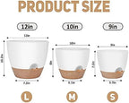 YNNICO 12" 10" 9" Large Self Watering Plant Pots, 3 Pack Plastic Pots - Image 2