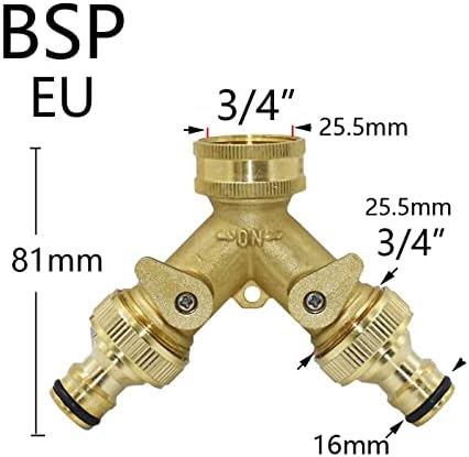 3/4 Inch 2/4-Way Brass Plastic Garden Hose Splitter Y-Type Watering Connector Distributor For Outdoor Tap And Faucet 1Pcs (Color : E) - Image 3
