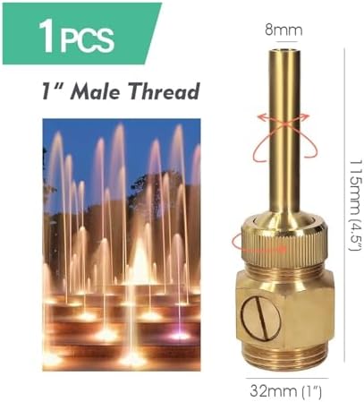 1 piece 1/2 3/4 1 Adjustable Brass Fountain Nozzle Built-in Valve Water Jet Straight Sprinkler(1 Inch male) - Image 2