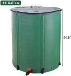 Collapsible Rain Barrel,Portable Water Storage Tank to Collect Rainwater,Rainwater Collection System Downspout,Water Storage Tank Catcher Container with Filter Spigot Overflow Kit (Green,66 Gallon) - Image 2
