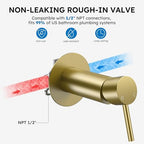 Arofa Built-in Hot and Cold Bidet Sprayer, Warm Water Bidet, Brushed Gold - Image 3