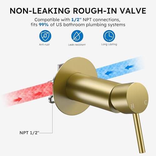 Arofa Built-in Hot and Cold Bidet Sprayer, Warm Water Bidet, Brushed Gold - Image 3