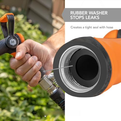 fireman hose nozzle 8 pattern, heavy duty fireman watering sprayer, 8 spray pattern garden nozzle, leakproof yard plant water nozzle, car wash fire style spray nozzle - Image 5