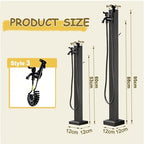 Freestanding Garden Hose Holder Faucet Post Stainless-Steel Water Tap, 60/80/95cm Tall Vertical Hydrant Dispenser - Bottom Or Side Inlet/Black Matte(Style 3,Height: 60cm/23.6in) - Image 2