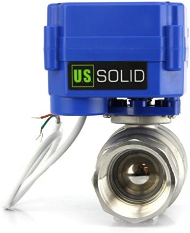 U.S. Solid Motorized Ball Valve- 1" NSF Certified 304SS Ball Valve with Full Port, 9-24V AC/DC and 2 Wire Auto Return Setup by USSolid