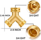 SIGURANTA Garden hose splitter, Brass Y-Type Unrestricted Flow Fitting, Garden Faucet splitter (2-way full flow 6Pcs) - Image 2