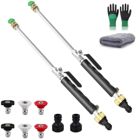 Garden Hose Nozzle High Pressure Washer with 3 High-Pressure Nozzles, High Pressure Wand for Garden Hose, Garden Hose Attachment for Patio Outdoor Cleaning (Set C) by WarmCozyHome