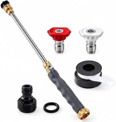 2026 Upgraded Jet Nozzle Power Washer for Garden Hose Includes 2 High-Pressure Nozzles 2× Rubber O‑ring seal 1x plumber's tape and Quick Connectors | Hydro Jet High Pressure Washer Tools by SUAHX