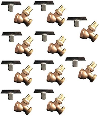 EZ-FLUID 3/4"FIP X 3/4" MHT Brass No-Kink Hose Bib w/Loose Key, Heavy Duty Outdoor Garden Hoses Spigot Shut Off Valve (10 Packs) by EZ-FLUIDPlumbingProducts
