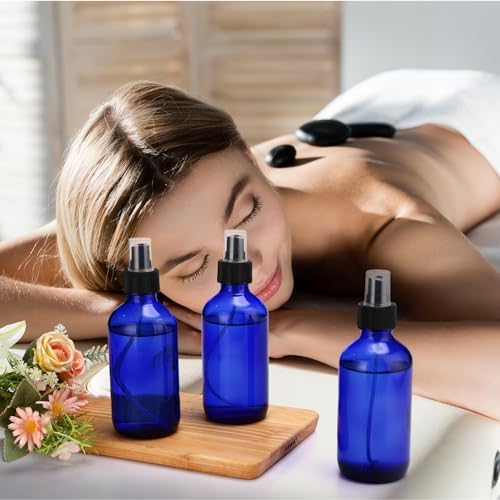 Norme 12 Pcs 8 oz Glass Spray Bottles, Funnels and Labels, Blue, Stylish - Image 4